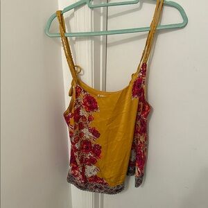 Free People Yellow and Red Floral Camisole